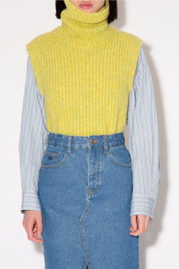 Pull Sans Manches en laine mélangée - Citron