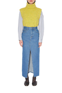 Pull Sans Manches en laine mélangée - Citron