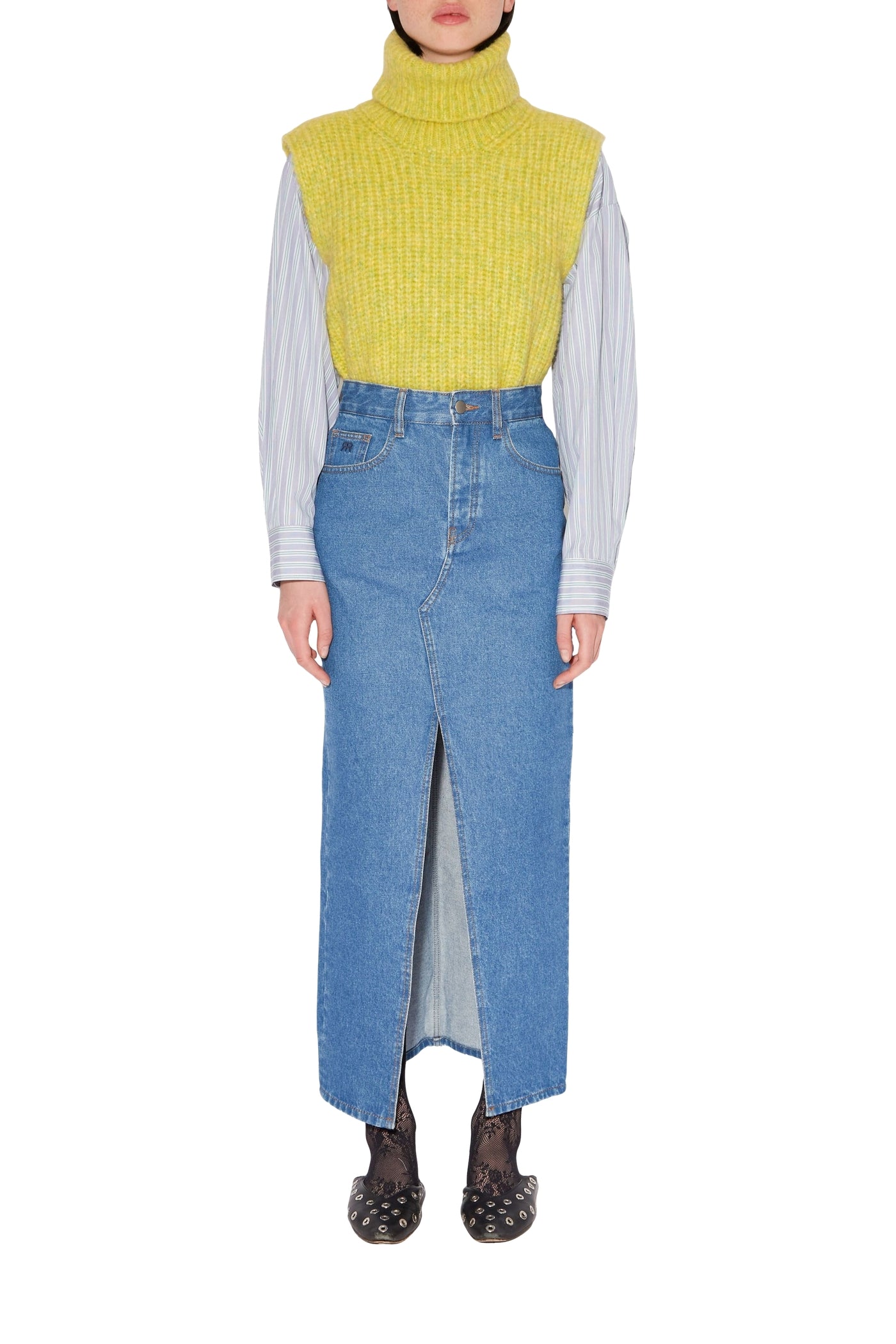 Pull Sans Manches en laine mélangée - Citron