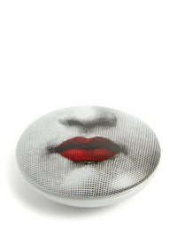 Tema e Variazioni n°397 round porcelain box - Red & Black & White