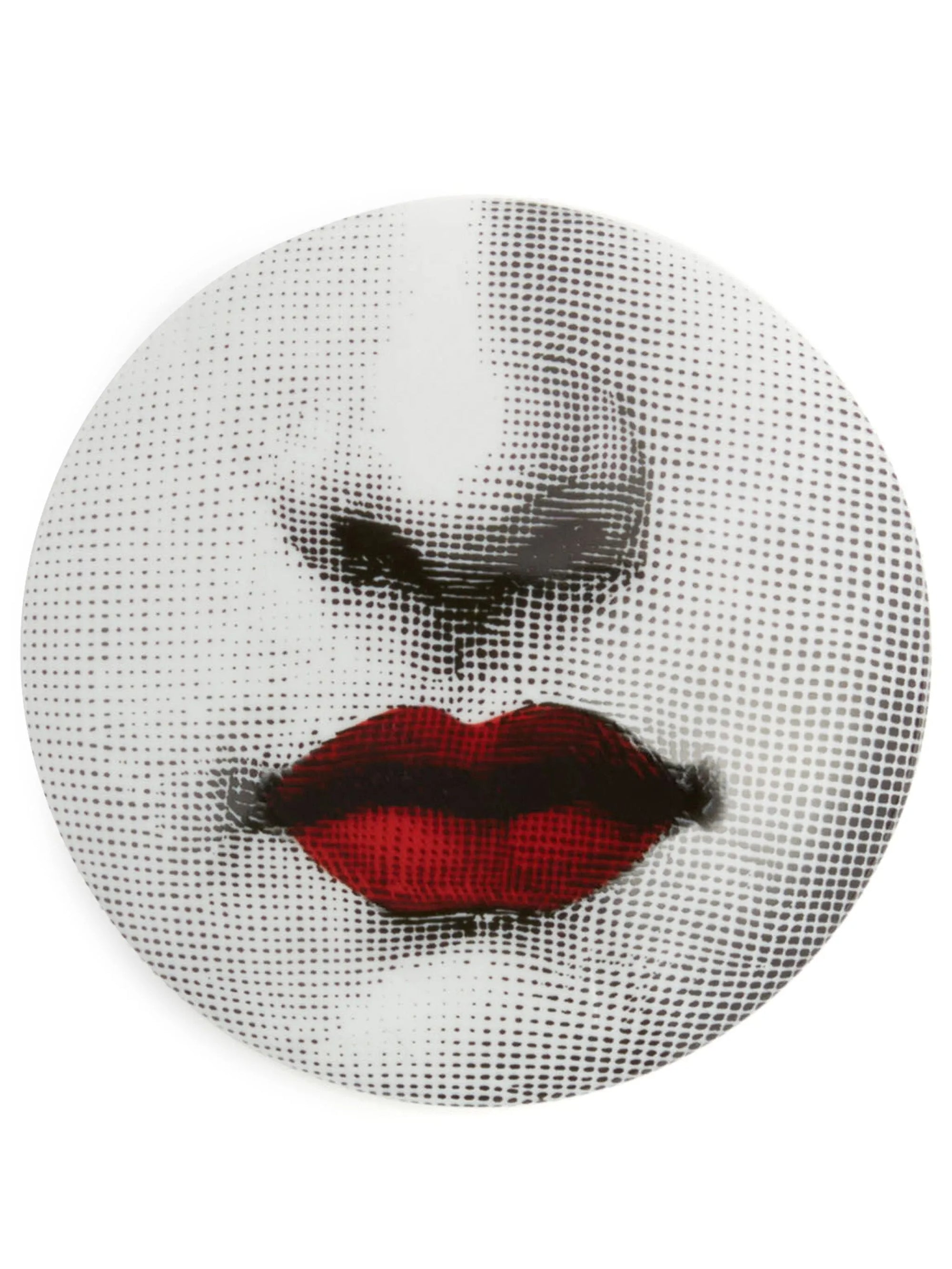 Tema e Variazioni n°397 round porcelain box - Red & Black & White