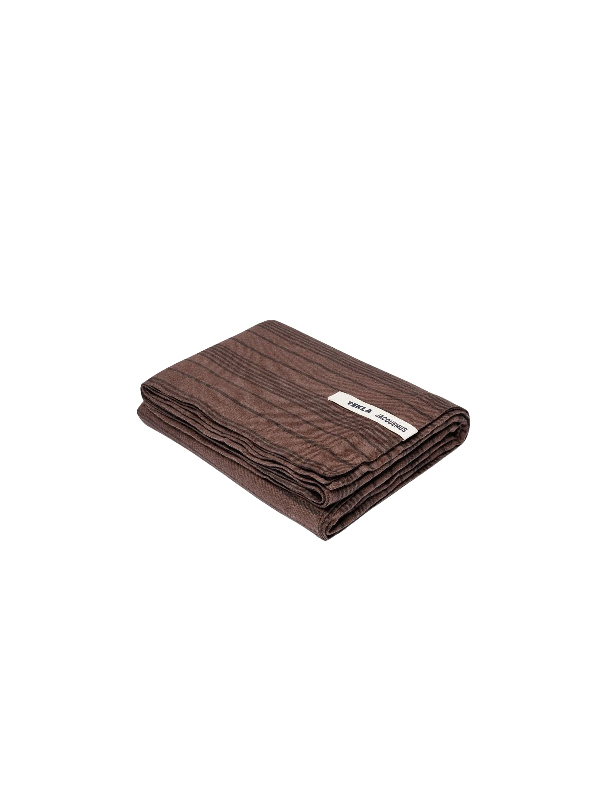 Drap Plat Tekla en lin - Brown Jacquard Brown Logo