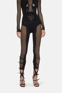 Leggings taille haute en mesh - Olive