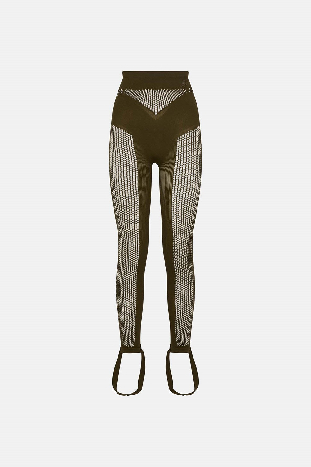 Leggings taille haute en mesh - Olive