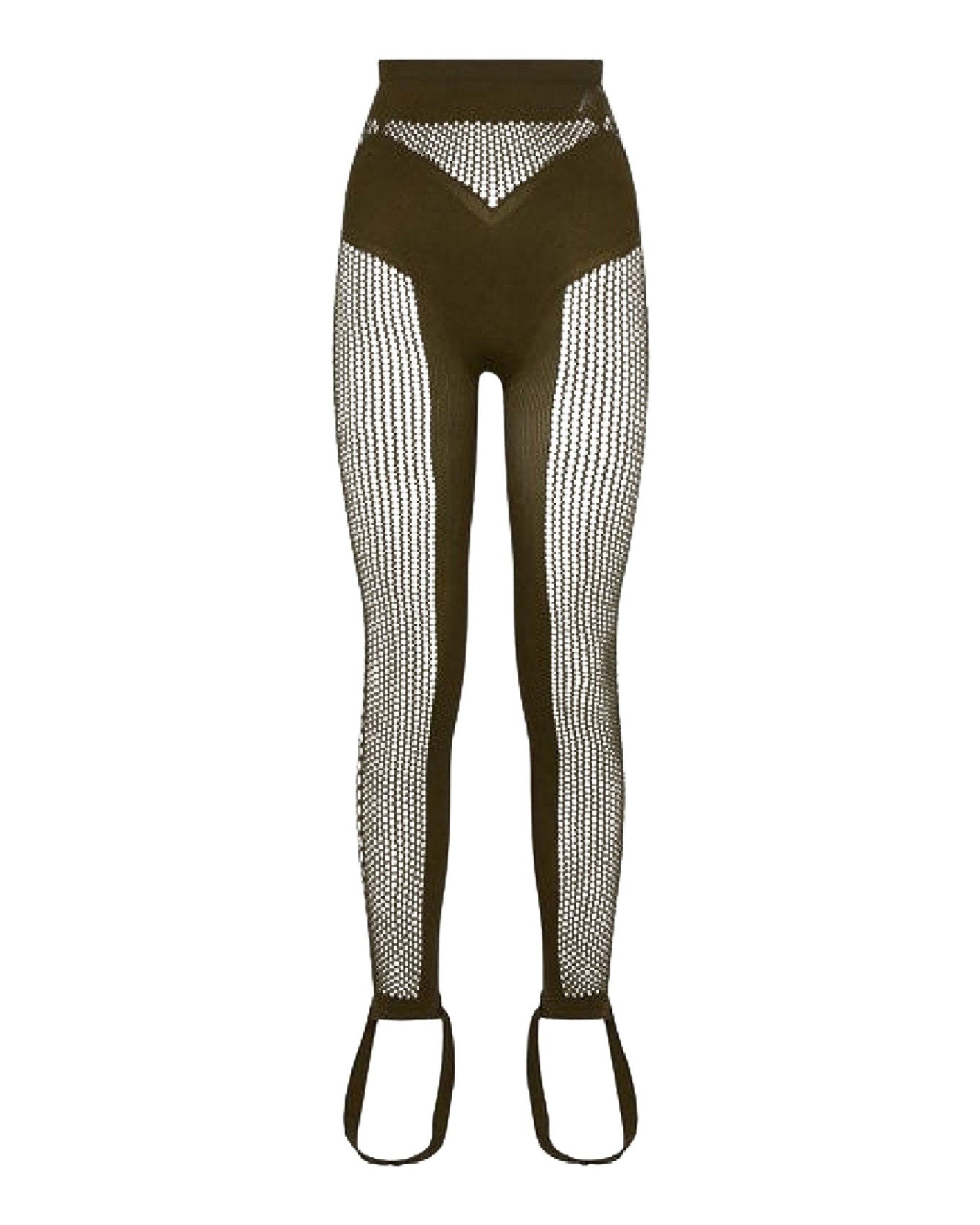 Leggings taille haute en mesh - Olive