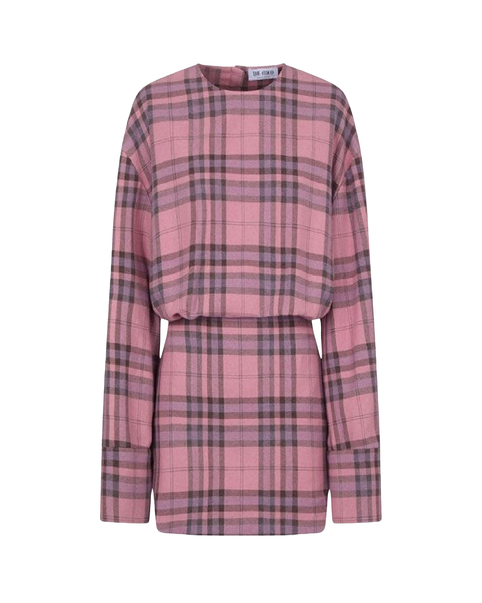 Mini robe manches longues en flanelle à carreaux - Multicolor