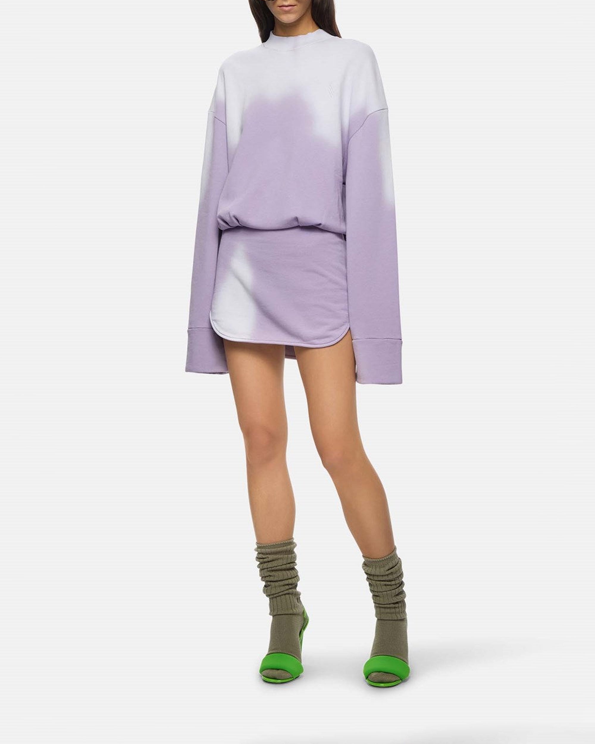 Mini robe manches longues Palmer en molleton - Lilac