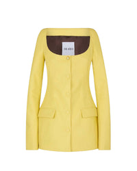 Blazer ajusté à encolure profonde - Pale Yellow
