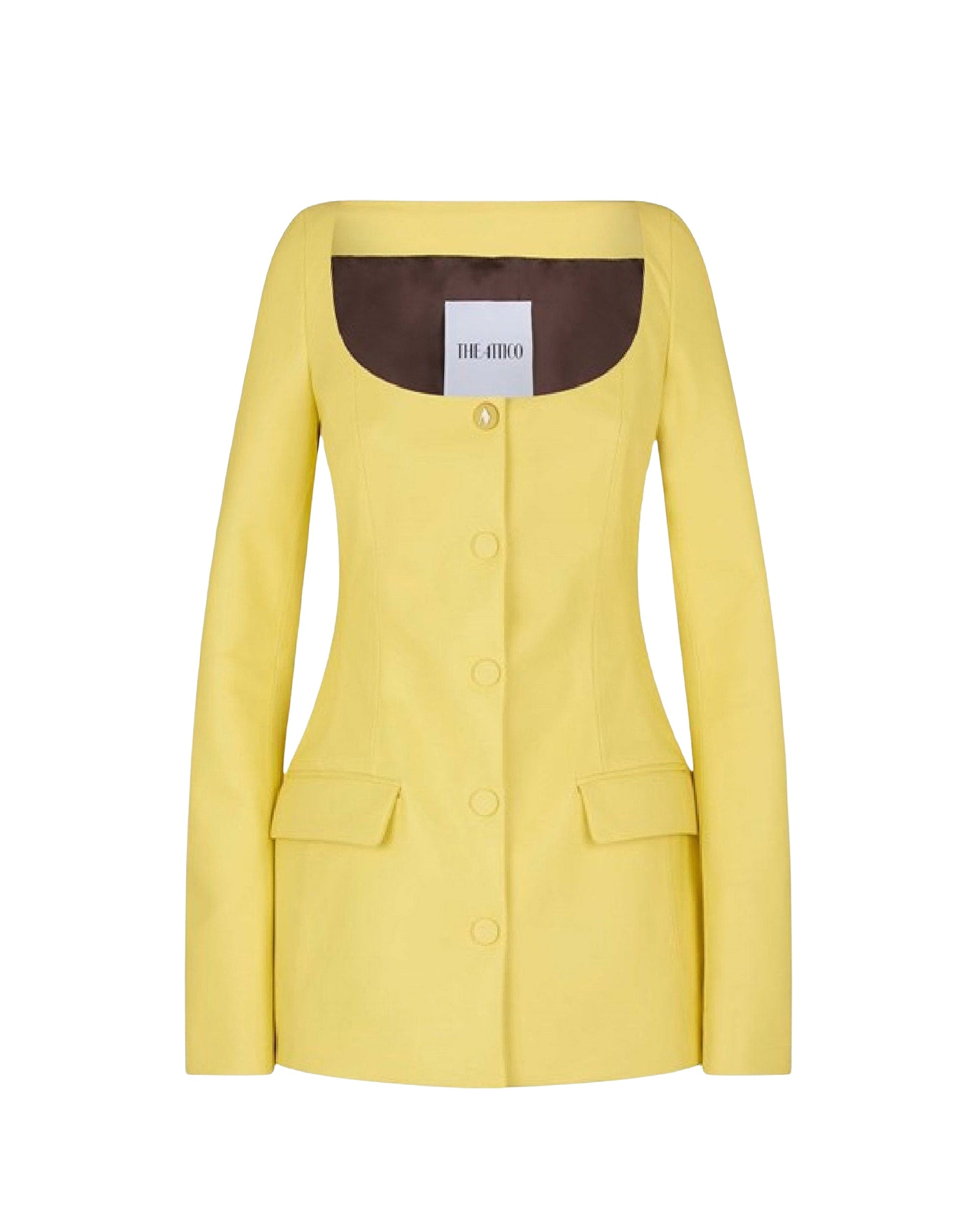 Blazer ajusté à encolure profonde - Pale Yellow