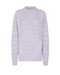 Pull boyfriend en crochet de coton - Lilac