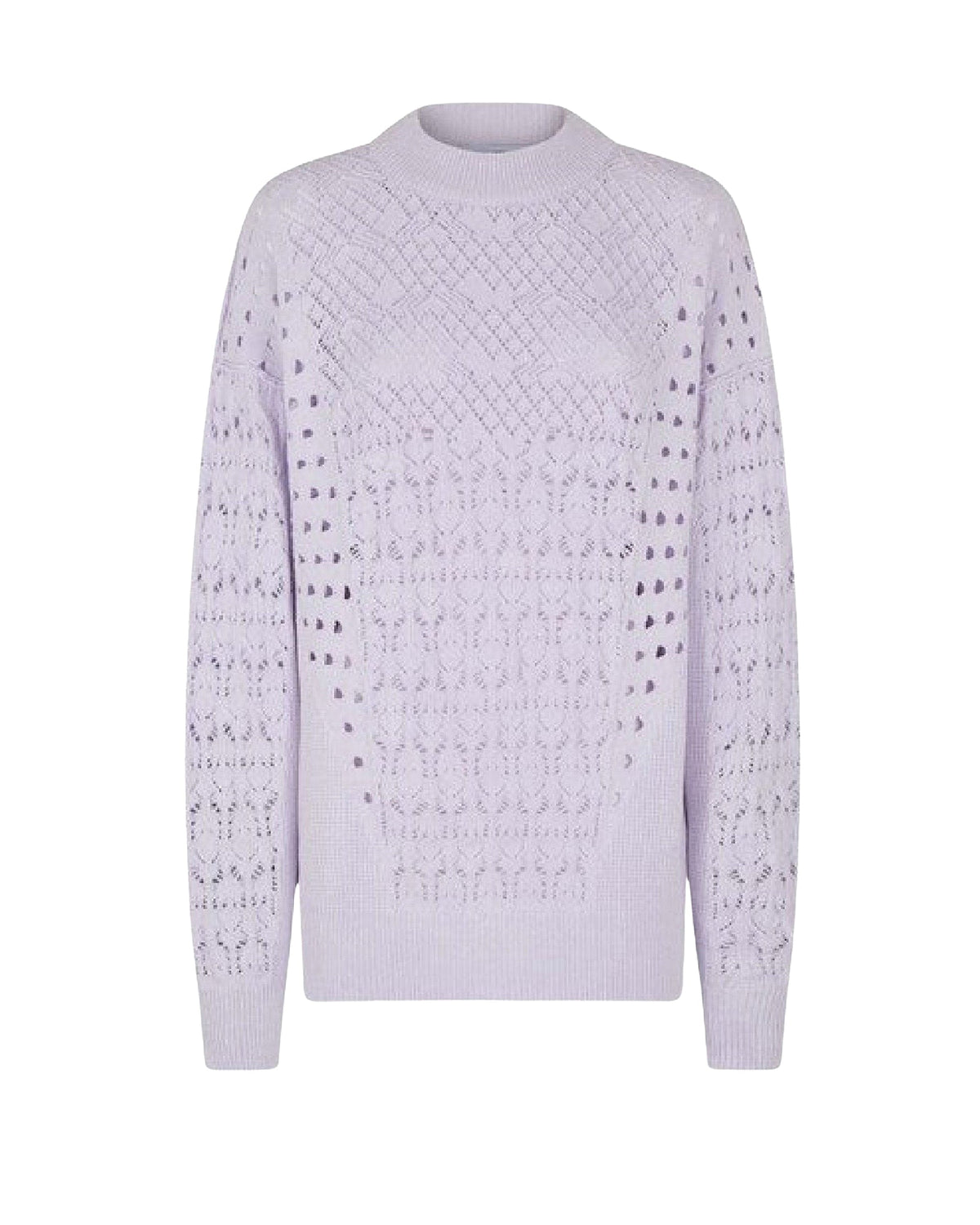 Pull boyfriend en crochet de coton - Lilac