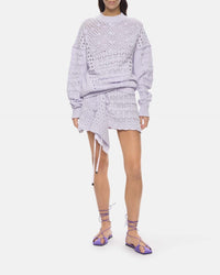 Pull boyfriend en crochet de coton - Lilac