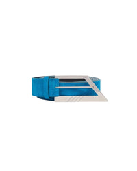 Ceinture en daim avec boucle à logo - Blue