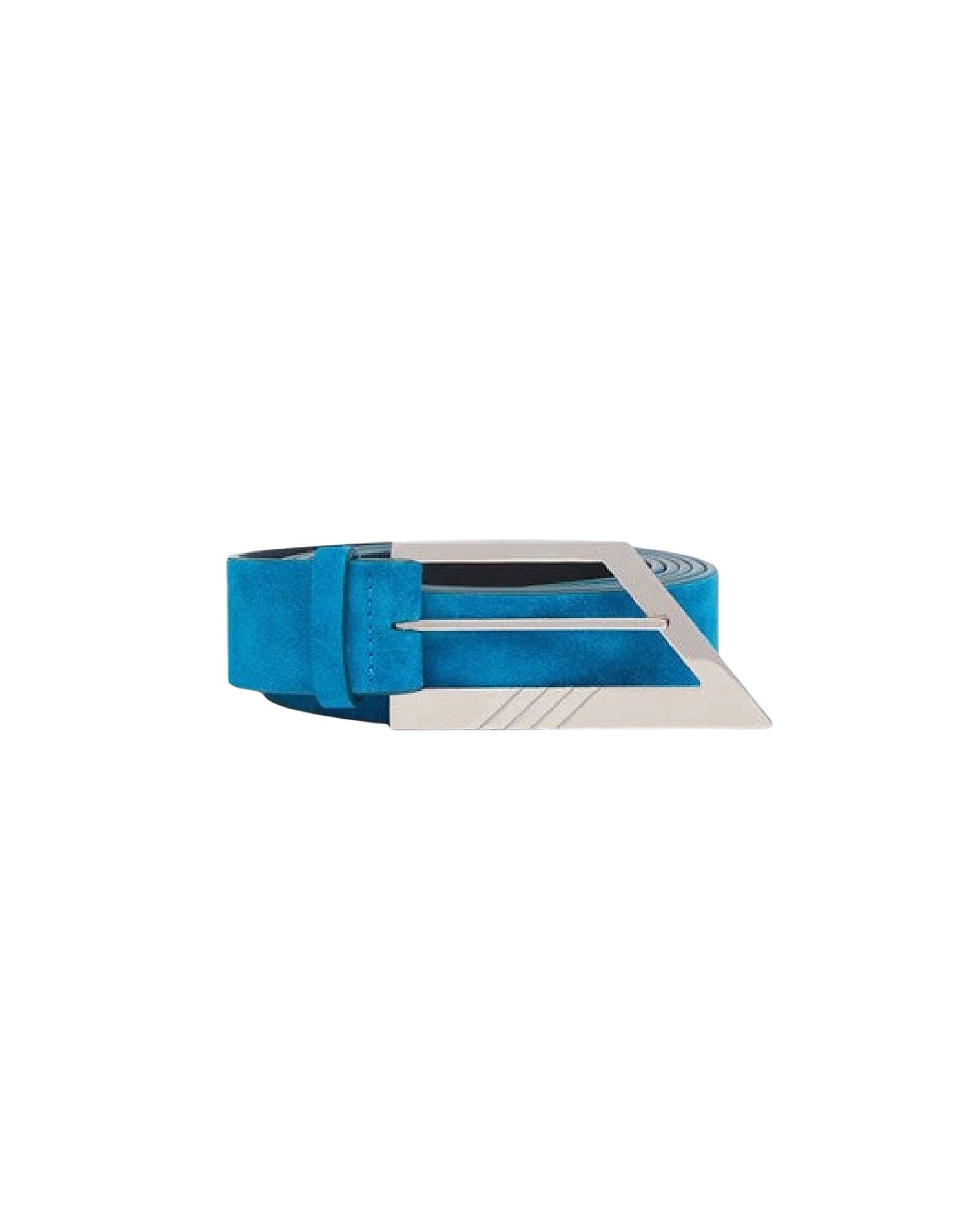 Ceinture en daim avec boucle à logo - Blue