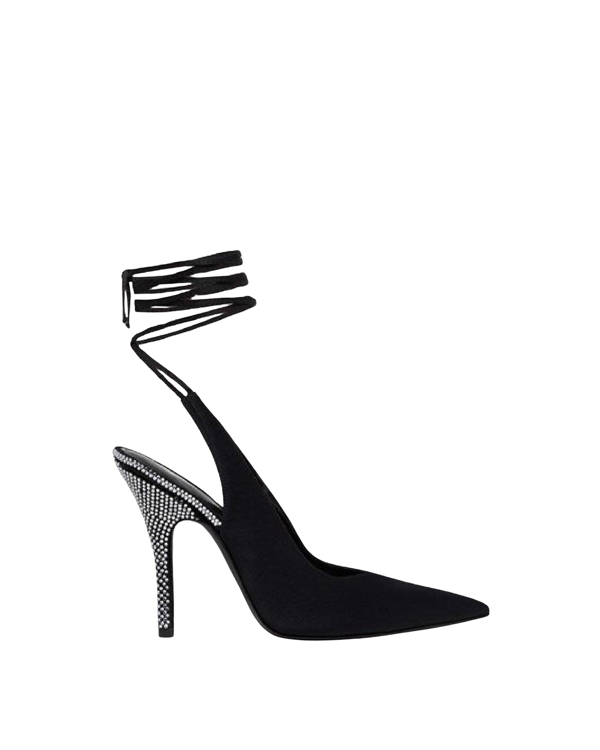 Escarpins à lacets Venus 105 en satin - Silver & Black