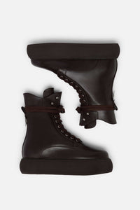 Bottes 60 à plateforme en cuir - White