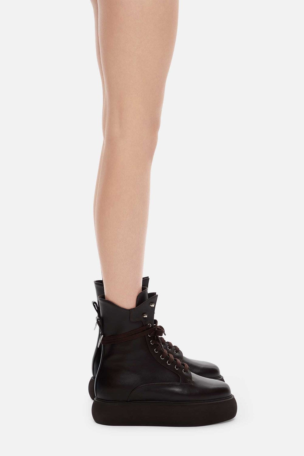 Bottes 60 à plateforme en cuir - White