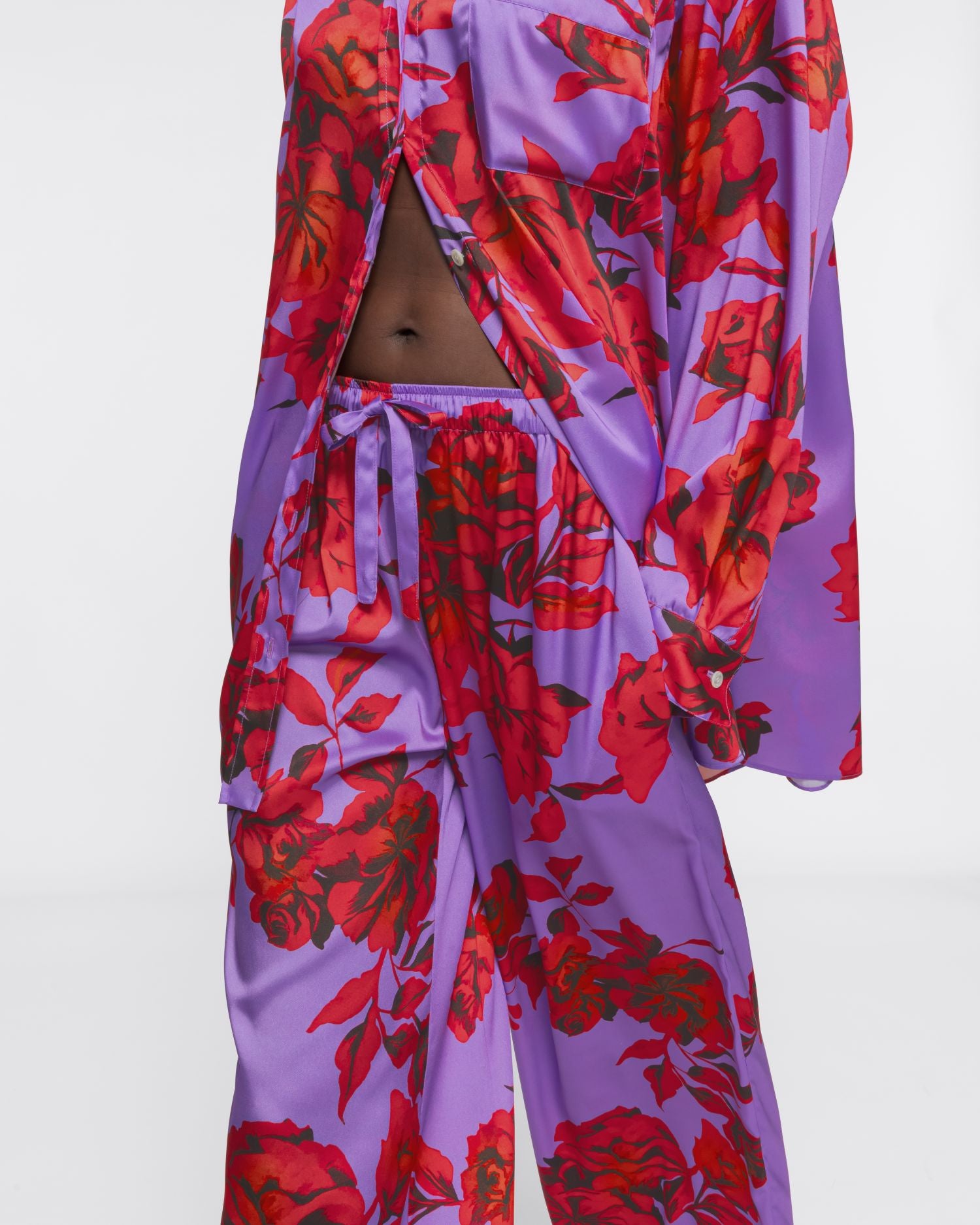Pantalon hibiscus imprimé - Purple Red