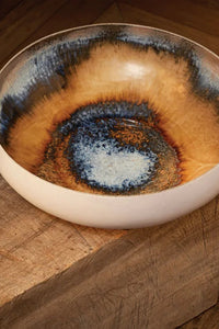 Plat creux Terra en faïence - Bleu & Orange