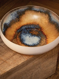 Plat creux Terra en faïence - Bleu & Orange