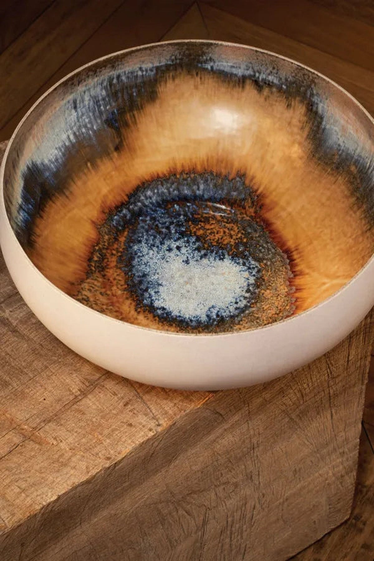 Plat creux Terra en faïence - Bleu & Orange