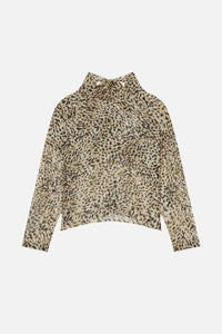 Blouse Cream Chloe en soie - Animal