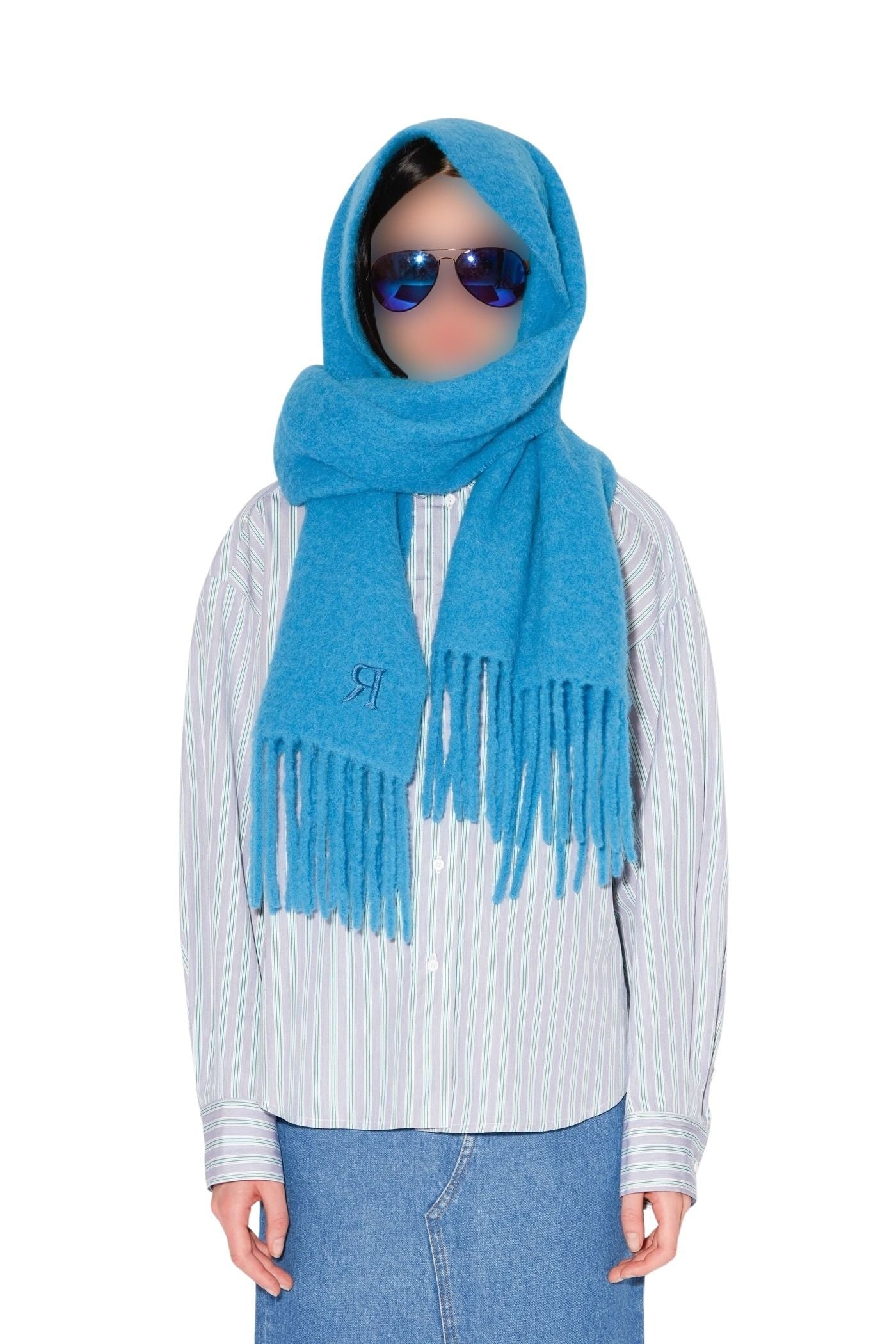 Écharpe November en laine - Bleu