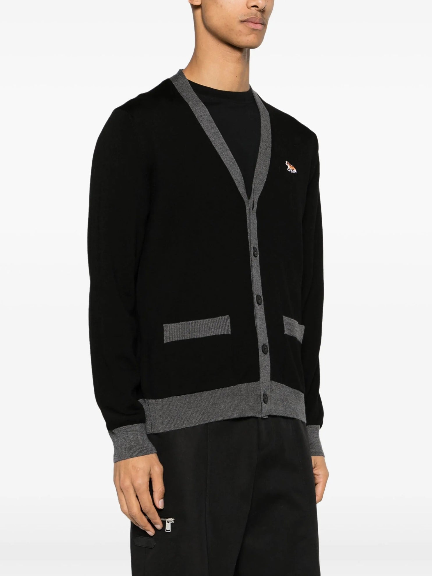 Cardigan Baby Fox en laine - Black