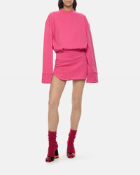 Mini robe Palmer en molleton gaufré - Strawberry