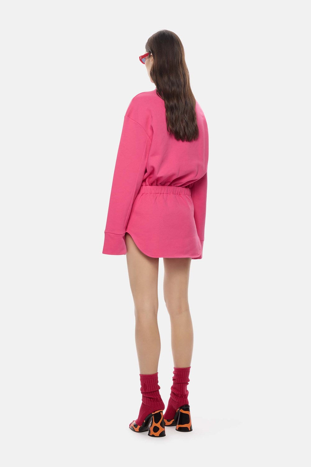 Mini robe Palmer en molleton gaufré - Strawberry
