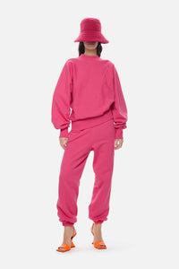 Pantalon long Penny en molleton gaufré - Strawberry