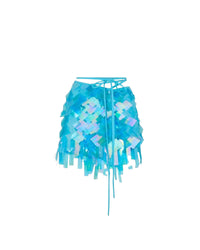 Mini jupe portefeuille Aurelie à paillettes - Turquoise