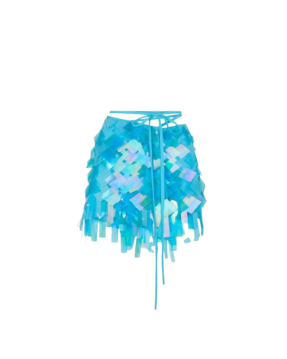 Mini jupe portefeuille Aurelie à paillettes - Turquoise