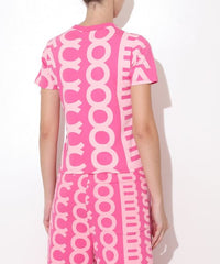 16 / DJV /45€ /30qty-11 /ST 37% /16 TROCA 49,5€   T-shirt Monogram à col rond - Light Pink & Pink