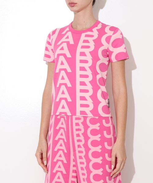 16 / DJV /45€ /30qty-11 /ST 37% /16 TROCA 49,5€   T-shirt Monogram à col rond - Light Pink & Pink