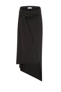Jupe longue asymétrique à anneaux - Black