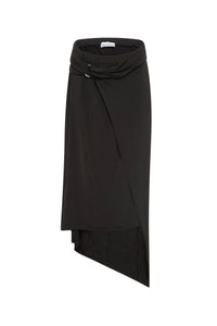 Jupe longue asymétrique à anneaux - Black