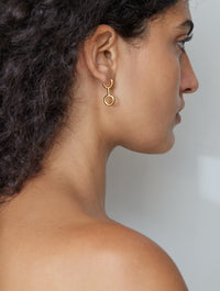 Boucles d'oreilles Binary Chain en vermeil - Or & argent