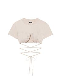 T-shirt court Baci à lacets - Off White