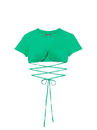 T-shirt court Baci à lacets - Green