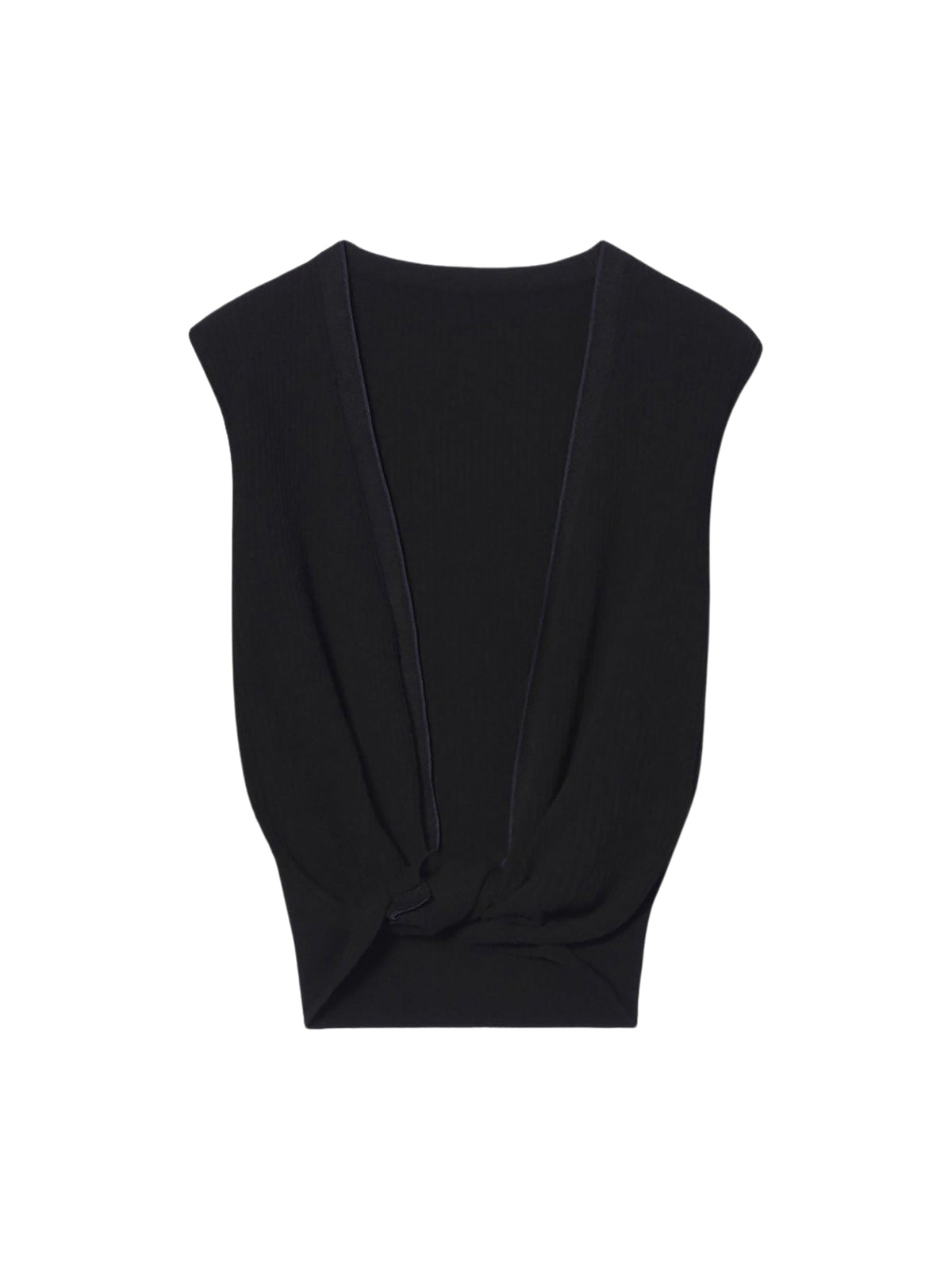 55€ / 2 sold //48 QTY / ST4%   T-shirt sans manches à liseré - Black