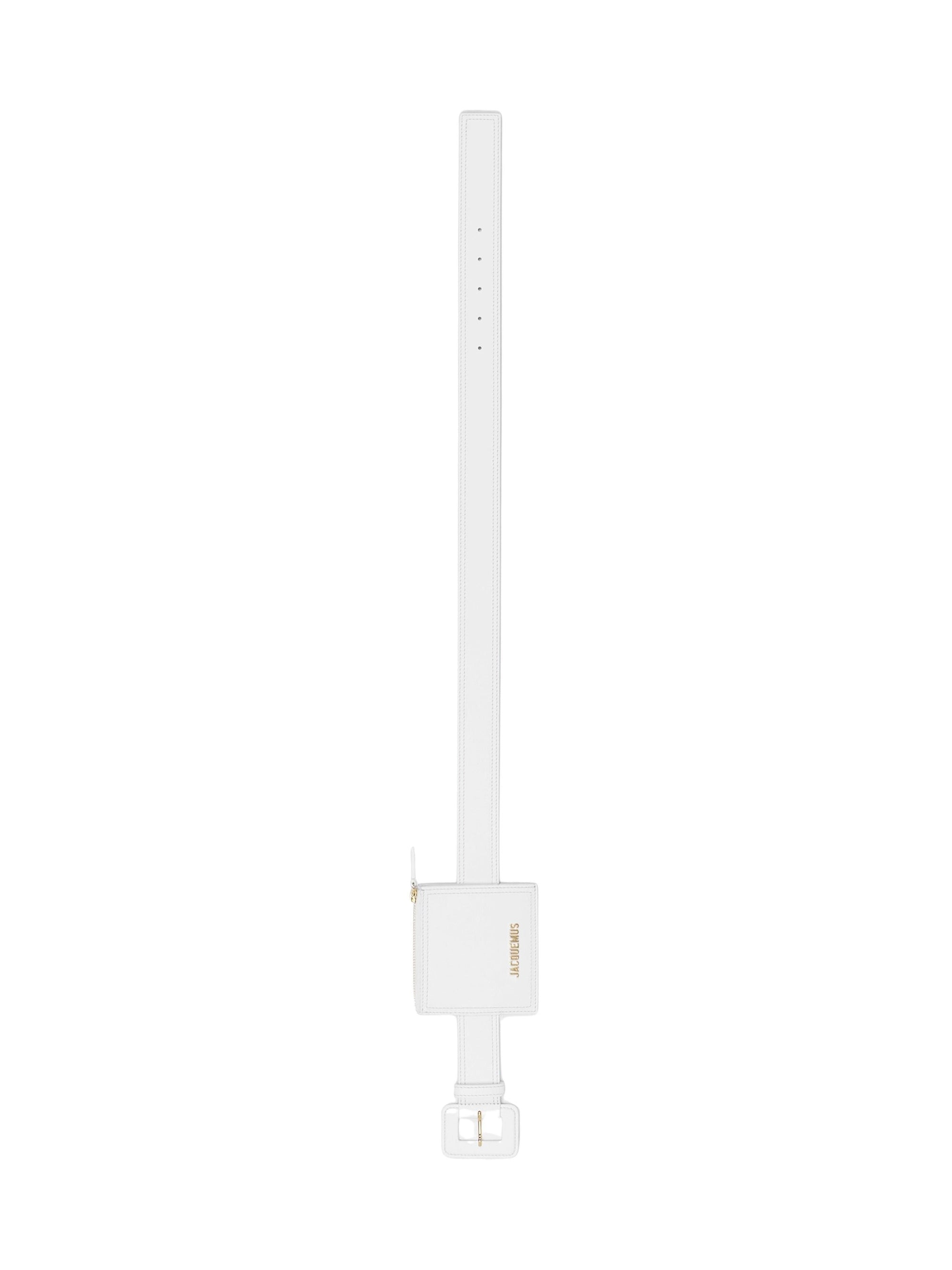 Ceinture Carrée en cuir - White