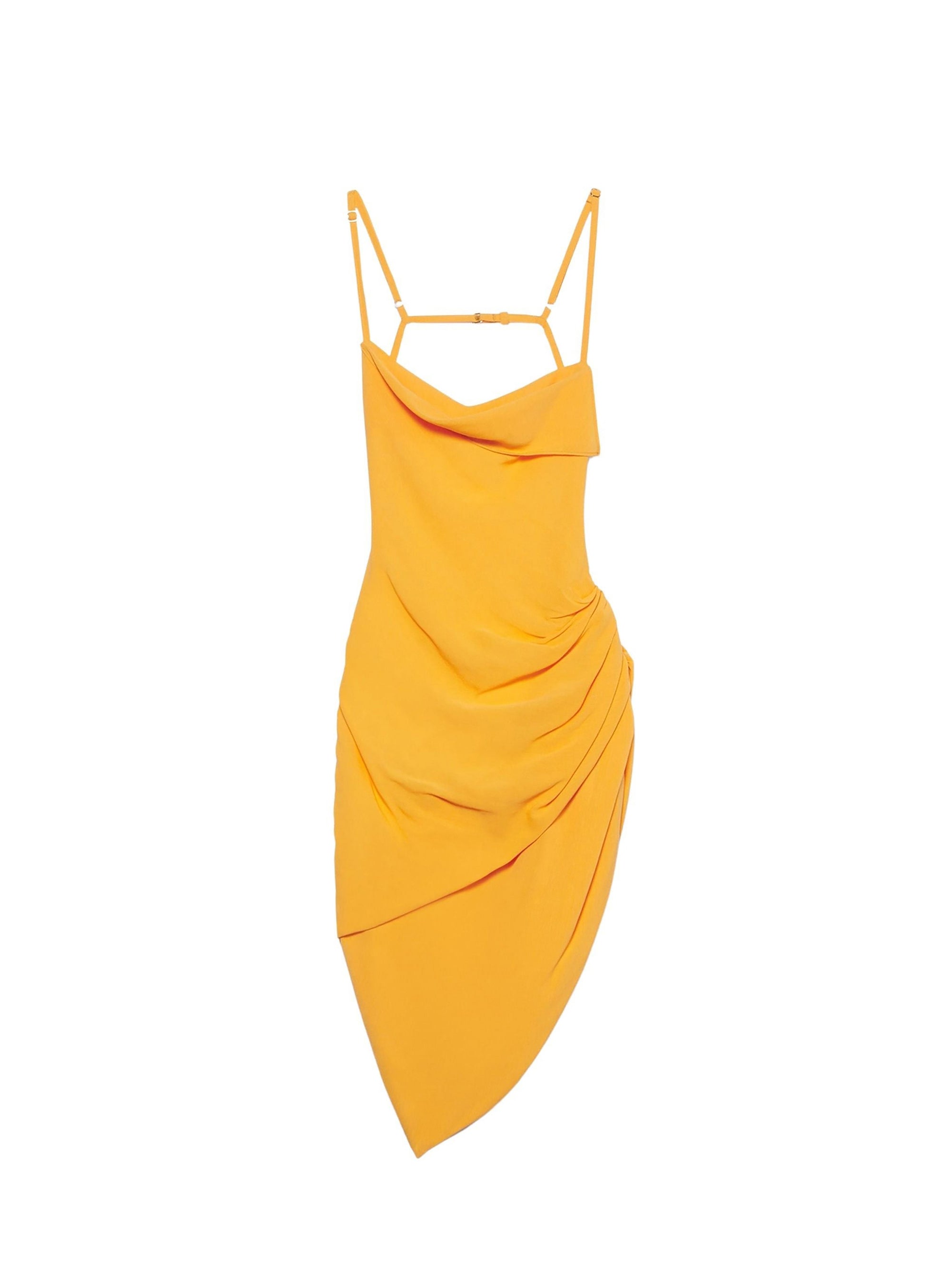 Robe courte Saudade à fente drapée - Orange