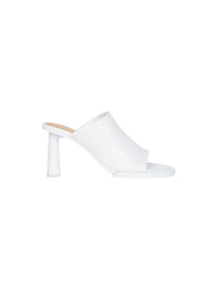 Mules Carré Rond en cuir - White