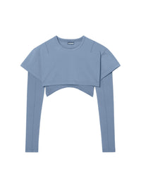 55€ / 3 sold //3 QTY / ST100%   T-shirt court à sûrpiqures - Navy Blue