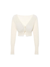 Cardigan court Alzou en laine - Light Grey
