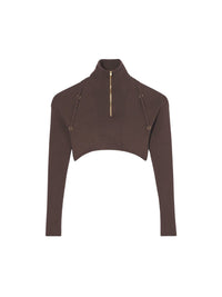 Pull court Bormio en maille - Dark Brown