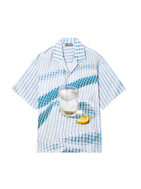 Chemise Jean à manches courtes - Blue Tablecloth