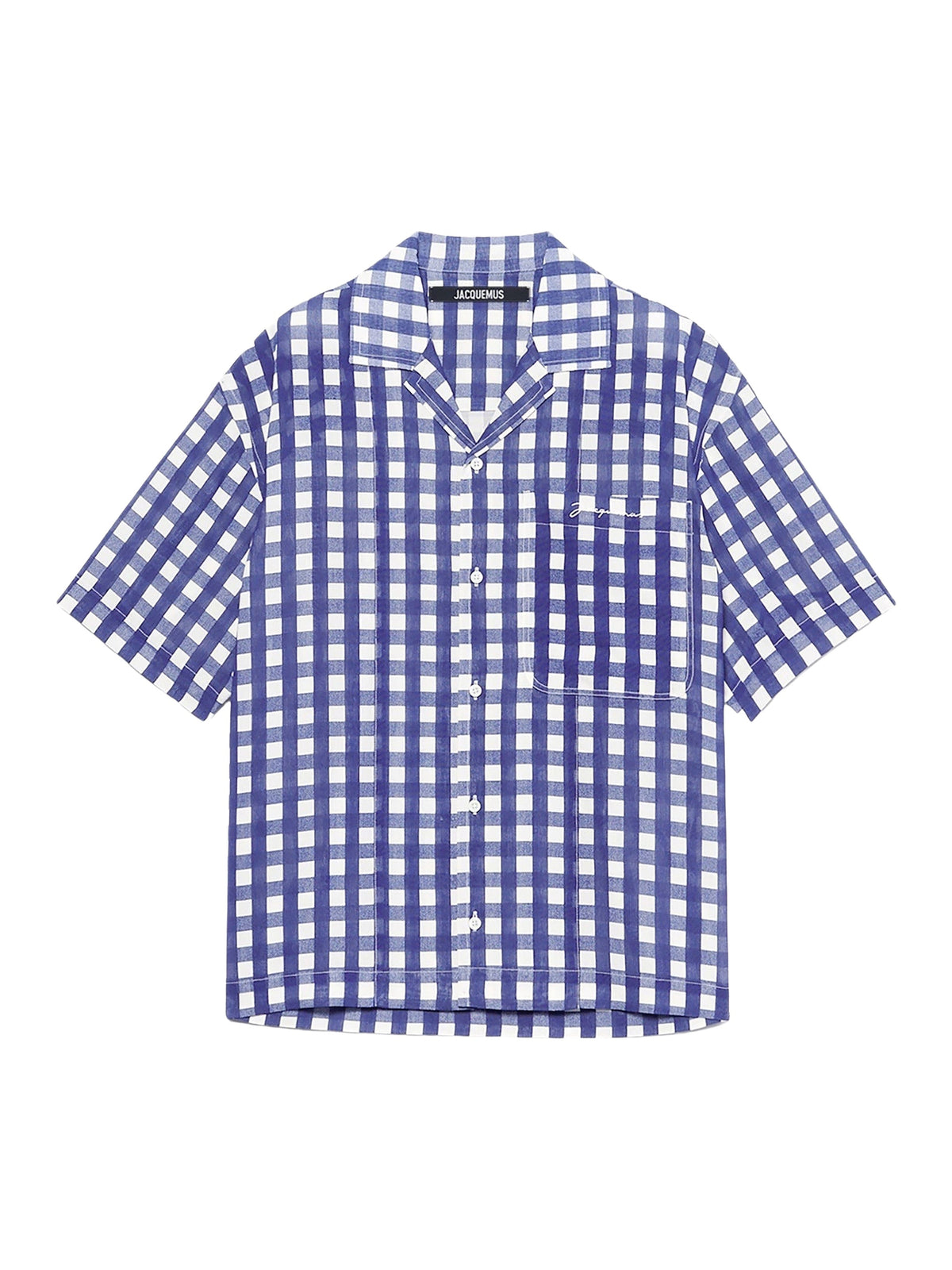 90€ / 1 sold //1 QTY / ST100%   Chemise à manches courtes imprimée - Navy Checks