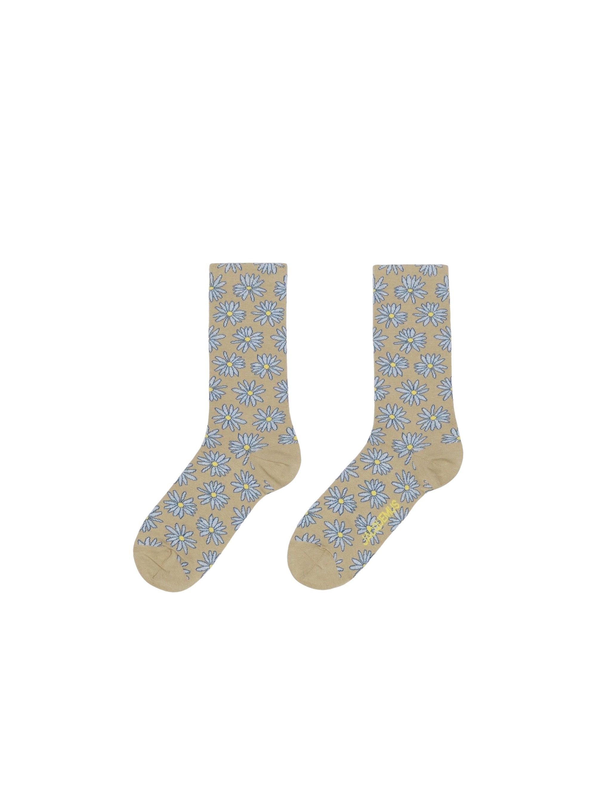 Chaussettes Fleurs - Print Blue & Beige Flowers